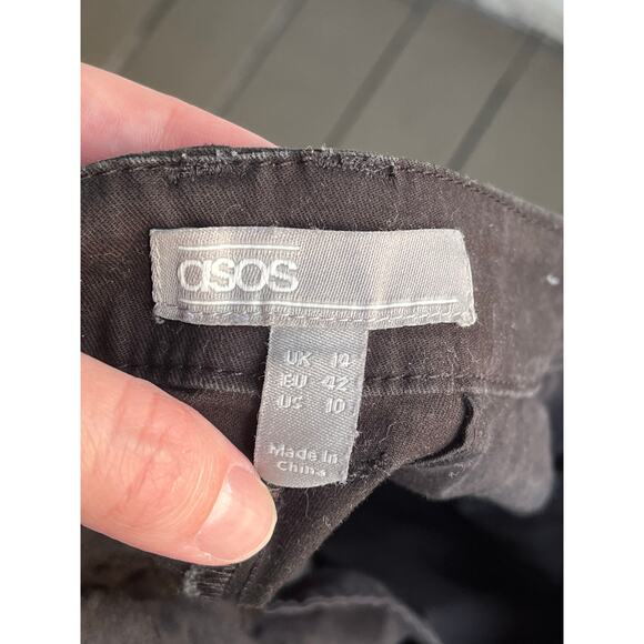 ASOS Tailored Tapered Black Pant Size 10 Pockets Belt Loops Office Casual $45 - Picture 3 of 12